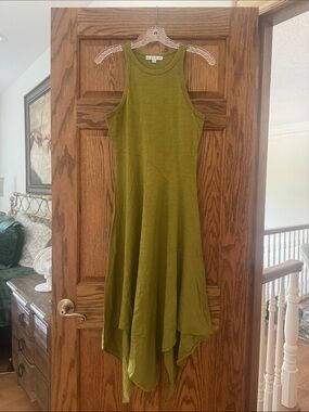 Blakely Olive Green Sleeveless High-Low Dress